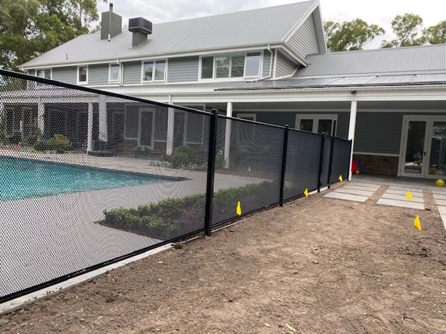 Pool perf and glass under pergola Perfect combination style fencing to compliment the surrounds